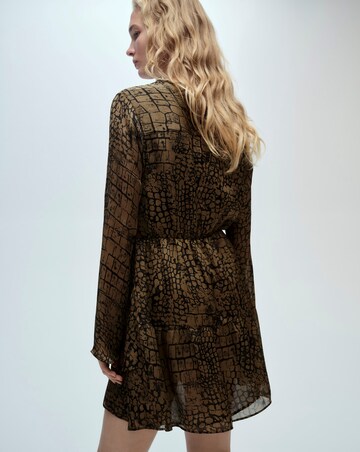 Mango Animal Print Ruffle Dress