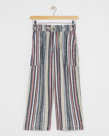 Printed Linen Mix Wide Leg Culotte