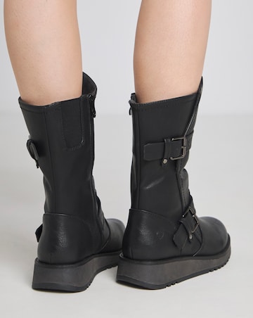 Heavenly Feet Hannah Buckle Boots Wide E Fit