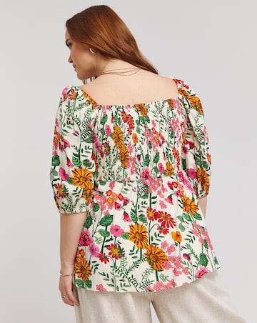 Lovedrobe Floral Shirred Puff Sleeve Top