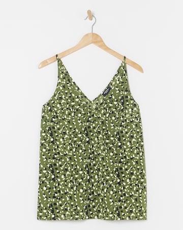 Simply Be Green Print Sleeveless V Neck Cami