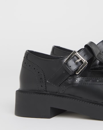 North T Bar Brogue Mary Jane Shoes - Wide Fit (E)