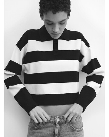 Mango Striped Polo - Neck Sweater