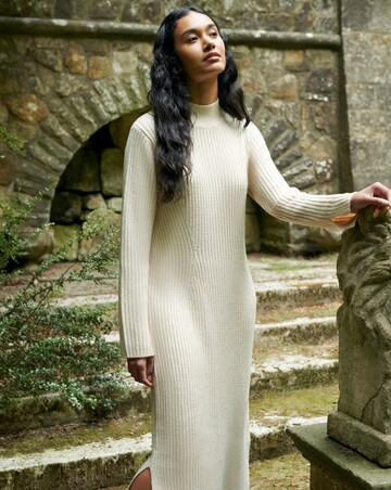 Ro&Zo Oatmeal High Neck Jumper Dress