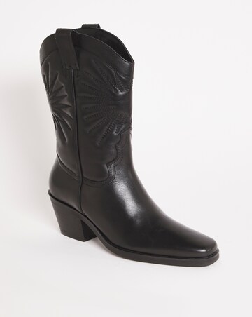 Maeve Leather Western Cowboy Boots - Extra Wide Fit (EEE) & Standard Calf