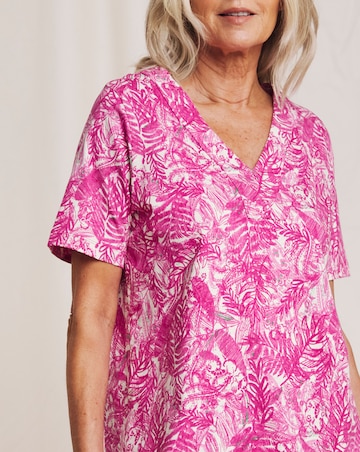 Julipa Pure Cotton V-Neck Contrast Stitch Top