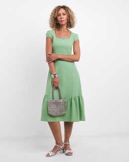 Joanna Hope Cap Sleeve Panel Column Midi Dress