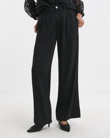 Black Wide Leg Lyocell Jeans