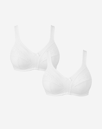 Pretty Secrets (2 Pack) Sally Minimiser Non Wired Bras (C-L) White/White