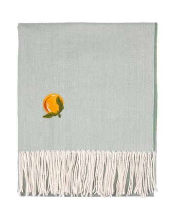 Furn. Fruits Leightweight Embroidered Throw