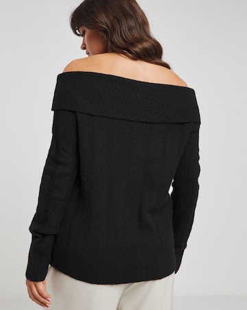 Black Rib Bardot Jumper
