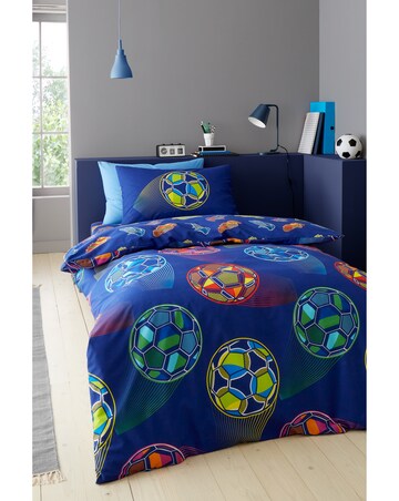 Catherine Lansfield Bright Football Reversible Duvet Cover Set