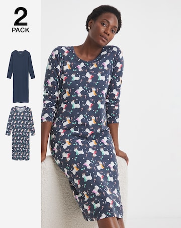 Pretty Secrets (2 Pack) Value Christmas Midi Nighties