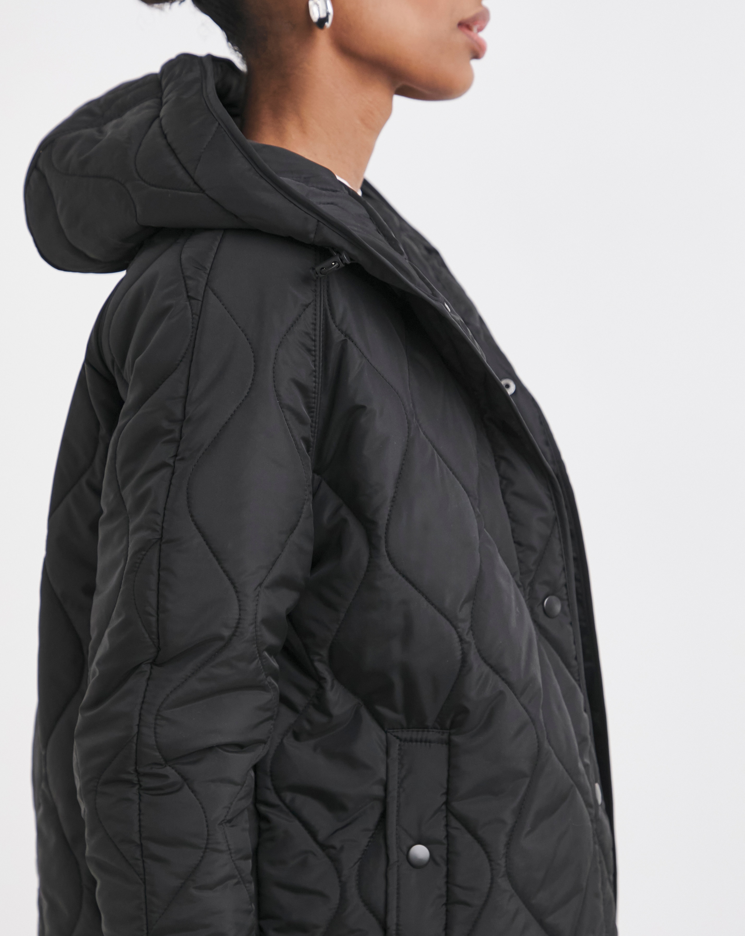 Black Short Quilted Jacket | Ambrose Wilson