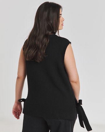 Simply Be Black Tie Side Knitted Vest