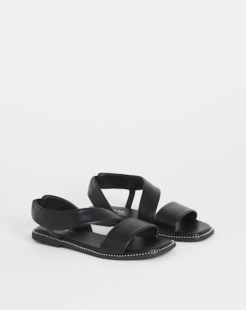 Janna Elasticated Flat Sandals - Wide Fit (E)