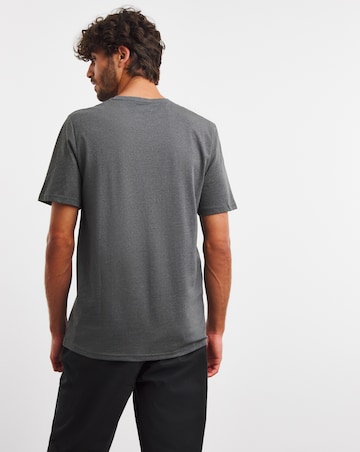 Pure Cotton V-Neck T-Shirt Long-Charcoal
