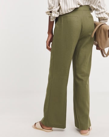Linen Pleated Wide Leg Trousers
