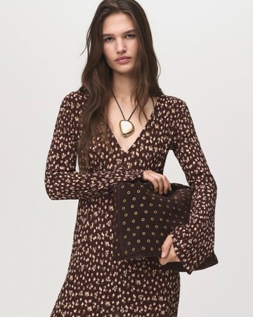 Mango Flare Sleeve Floal Midi Dress