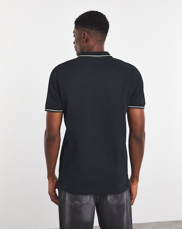 Pure Cotton Tipped Pique Polo Long
