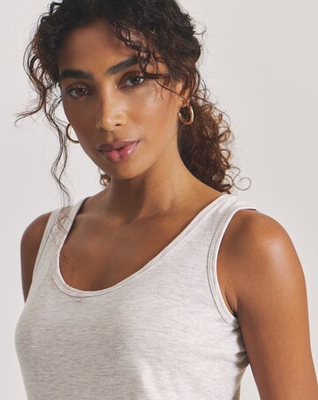 Pretty Secrets (2 Pack) Thermal Vest Tops Black/Oatmeal