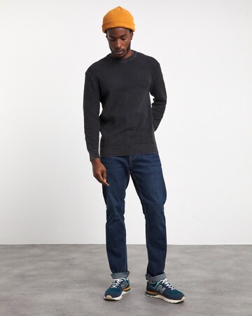 Grey Pigment Dyed Slouch Knitted Jumper