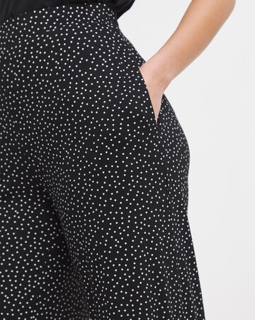 Simply Be Mono Spot Jersey Wide Leg Trouser