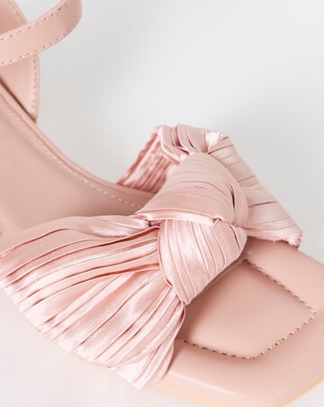 May Side Bow Low Block Heel Sandals - Wide Fit (E)