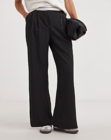 Turnover Waistband Pinstripe Trousers