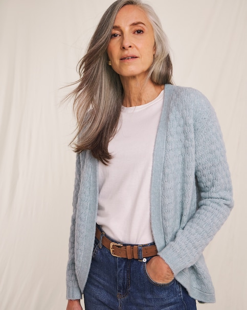 Julipa Textured Stitch Soft Wool Cardigan
