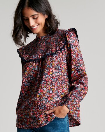 Joules Curved Yoke Top With frill