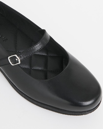 Heavenly Soles Annette Mary Jane Flat Leather Ballerina - Extra Wide Fit (EEE)