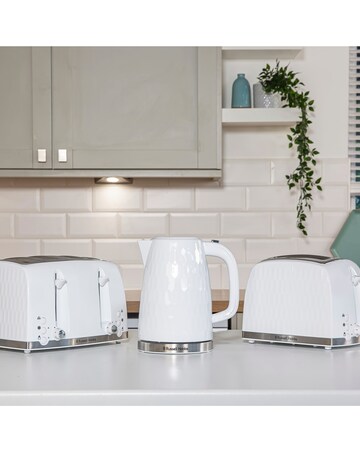 Russell Hobbs 26070 Textured Honeycomb White 4 Slice Toaster