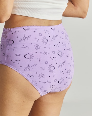 Pretty Secrets (4 Pack) Lace Top Cotton Full Fit Brief Knickers