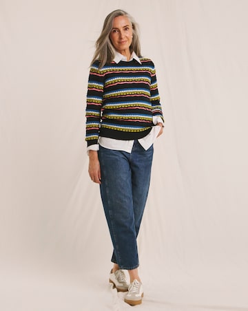 Julipa Pointelle Contrast Stitch Jumper