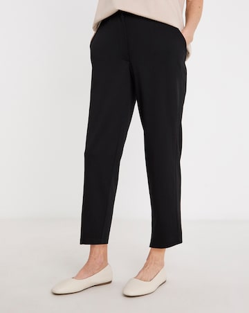 Black Tailored Jersey Tapered Trousers