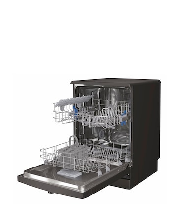 Indesit D2F HK26 B UK Full Size Dishwasher 14 Place Settings Black + Install