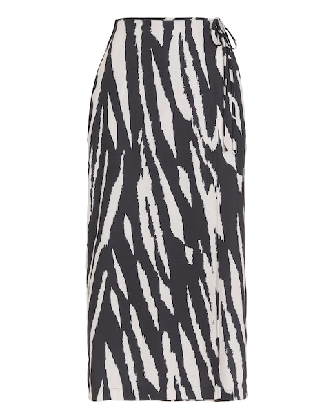 Mono Print Wrap Midi Skirt
