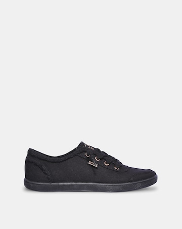 Skechers Black Bobs B Cute Canvas Lace Up- Wide Fit (E)