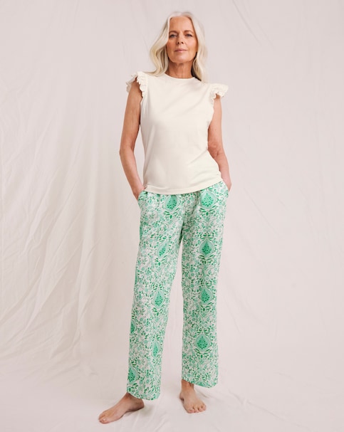 Jersey Broderie Printed Pant Pyjama Set