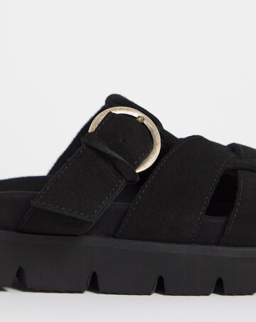 Aziza Suede Woven Closed Toe Mule Shoes - Wide Fit (E)