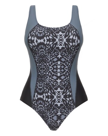 Sports Padded Colourblock High Neck Swimsuit