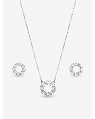 Jon Richard Rhodium Plated Crystal Open Circle Bridal Set - Gift Box