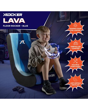 X Rocker Video Rocker Gaming Chair for Kids - Lava Blue