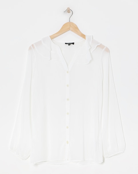 Chiffon Frill Neck Blouse
