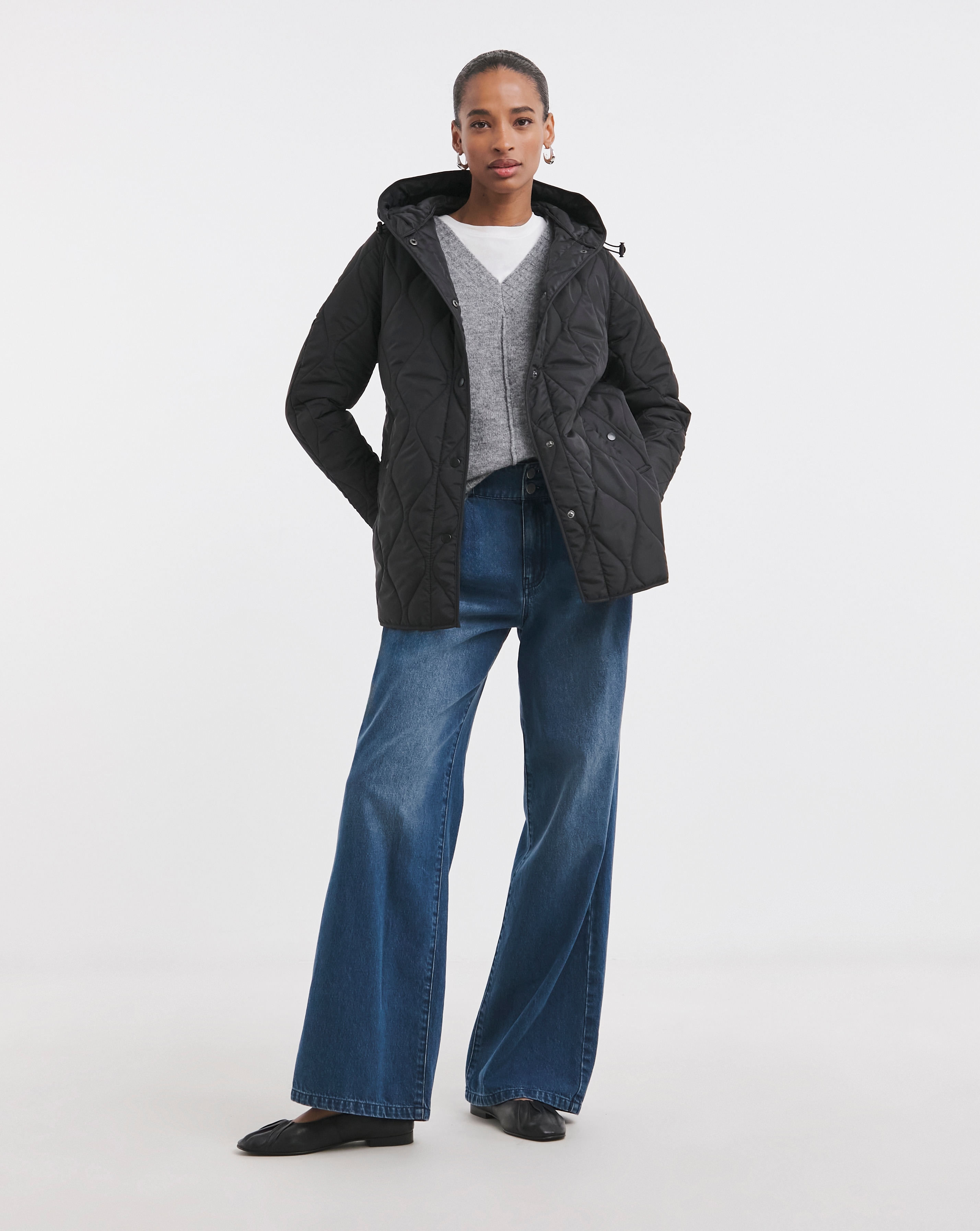 Black Short Quilted Jacket | Ambrose Wilson