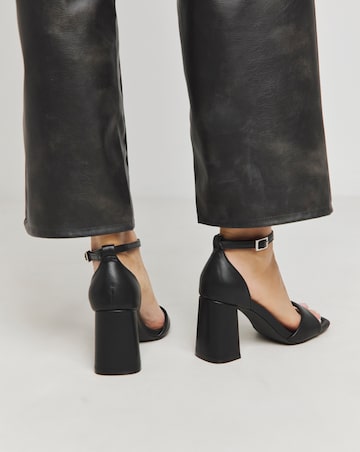 London Barely There Block Heel Sandals - Wide Fit (E)