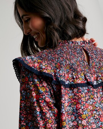 Joules Curved Yoke Top With frill
