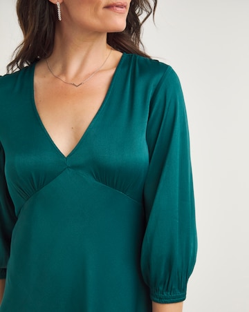 Joanna Hope Heavy Satin Midi Dress