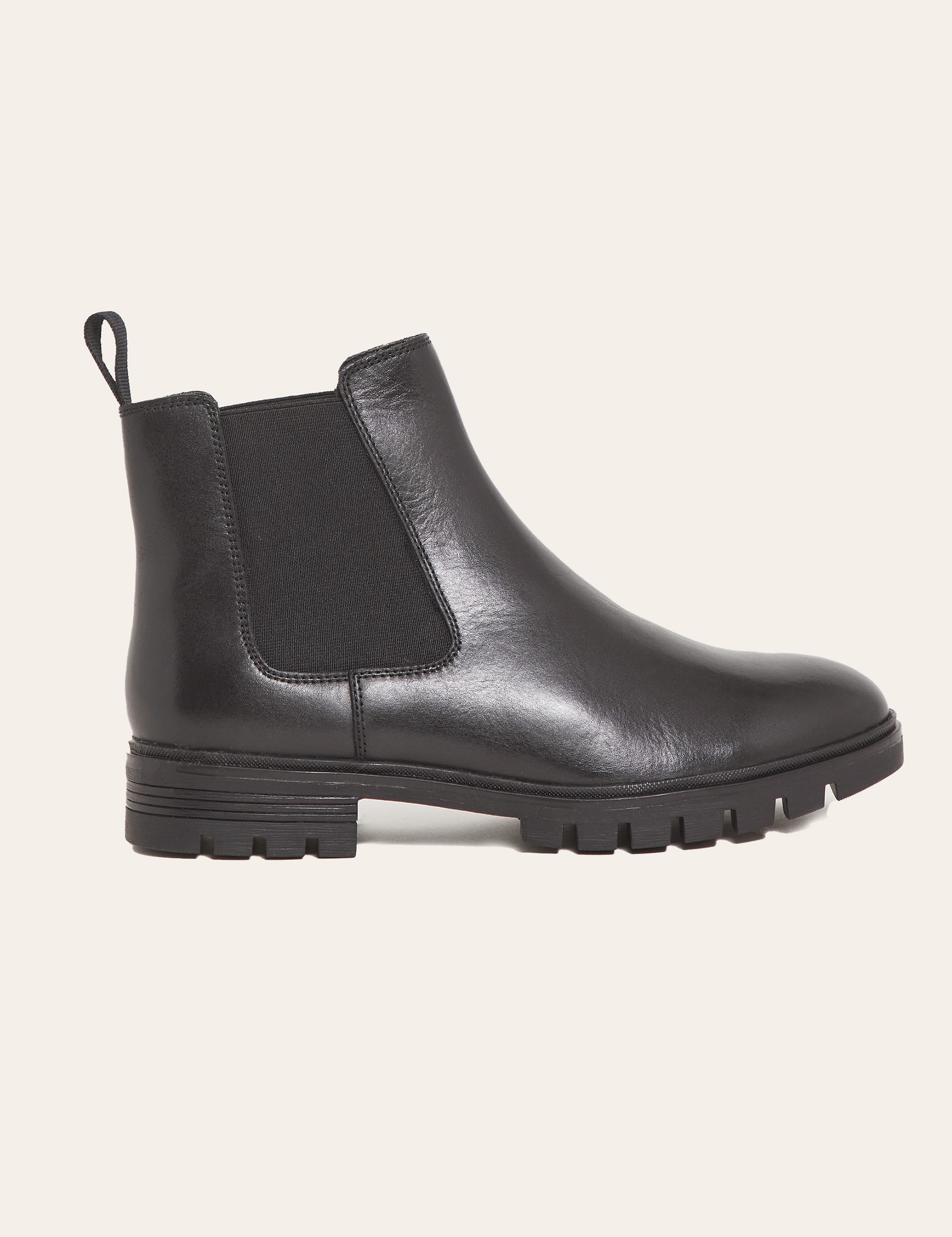 A black ankle length slip on boot